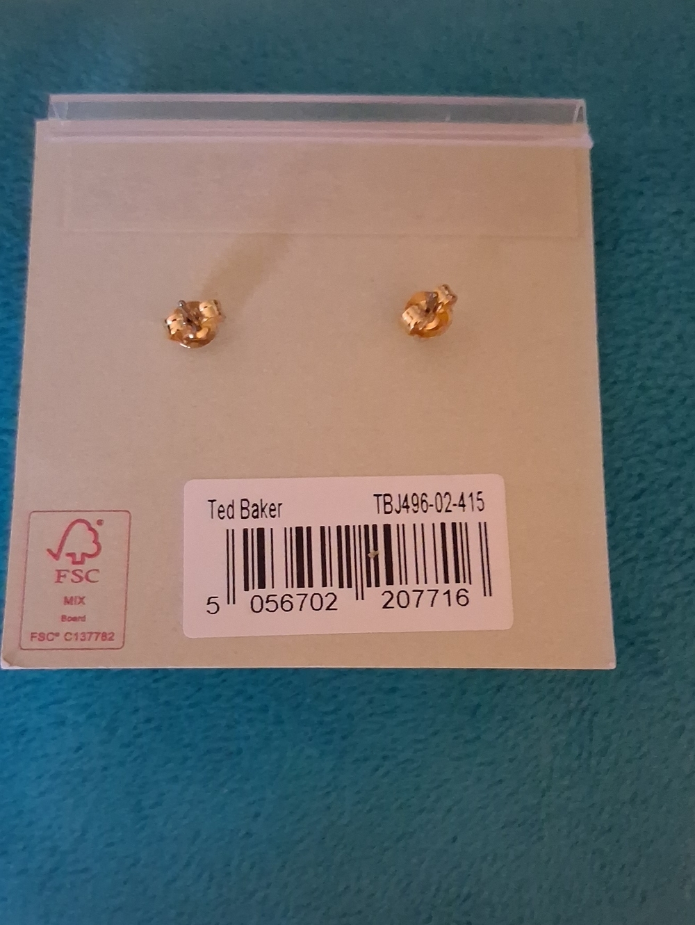 Ted Baker Gold-Tone Pink and Clear Crystal Cluster Stud Earrings - Picture 3 of 3